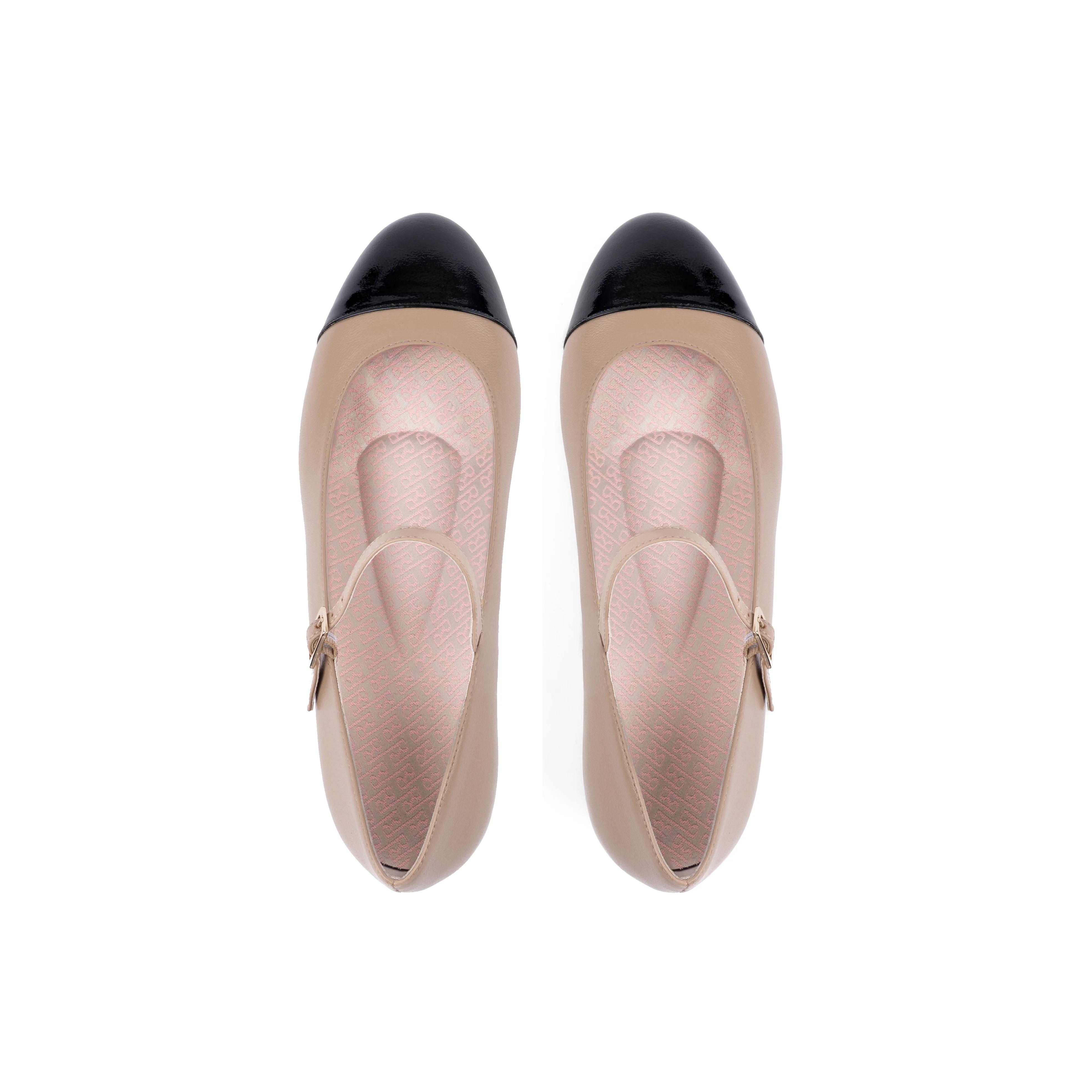 Elisa Ballerina Beige Black - Image 3